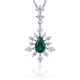 Lab-Created Emerald Pear-Cut Snowflake Drop Necklace in 925 Sterling Silver