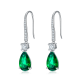 Pear-Cut Lab Emerald Pave Drop Earrings in 925 Sterling Silver