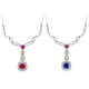 Cushion-Cut Lab Gemstone Heart Drop Statement Necklace in 925 Sterling Silver