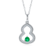 Round-Cut Lab-Grown Gemstone Open Teardrop Pendant Necklace in 925 Sterling Silver