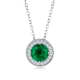 Round-Cut Lab-Grown Gem Halo Necklace in 925 Sterling Silver