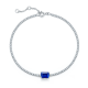 Emerald-Cut Blue Sapphire Tennis Bracelet in 925 Sterling Silver