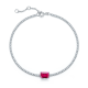 Emerald-Cut Lab Ruby Tennis Bracelet in 925 Sterling Silver