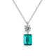 Emerald-Cut Emerald Two-Stone Drop Necklace in 925 Sterling Silver
