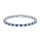 Round-Cut Lab-Created Gemstone Alternating Tennis Bracelet in 925 Sterling Silver