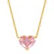 Pink Heart-Cut Moissanite Solitaire Necklace in 925 Sterling Silver