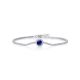 Round-Cut Lab-Created Blue Sapphire Halo Tennis Bracelet in 925 Sterling Silver