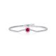 Lab-Created Ruby Round Halo Tennis Bracelet in 925 Sterling Silver