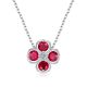 Round-Cut Lab-Grown Gemstone Lucky Four-Leaf Clover Necklace in 925 Sterling Silver