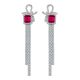 Emerald-Cut Gemstone Bow Tassel Drop Earrings in 925 Sterling Silver