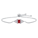 Emerald-Cut Lab Gemstone Art Deco Slider Bracelet in 925 Sterling Silver
