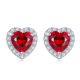 Heart-Cut Moissanite Halo Stud Earrings in 925 Sterling Silver