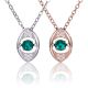 Round-Cut Lab Emerald Marquise Halo Pendant Necklace in 925 Sterling Silver
