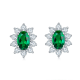 Oval-Cut Gemstone Floral Halo Stud Earrings in 925 Sterling Silver