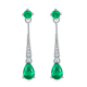 Lab Emerald Pear-Cut Pavé Drop Earrings in 925 Sterling Silver