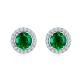 Round-Cut Green Moissanite Halo Stud Earrings in 925 Sterling Silver