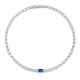 Emerald-Cut Lab Sapphire Tennis Necklace in 925 Sterling Silver
