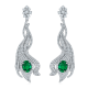 Oval-Cut Green Moissanite Pavé Flame Drop Earrings in 925 Sterling Silver