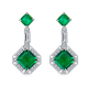 Asscher-Cut Lab Emerald Art Deco Drop Earrings in 925 Sterling Silver