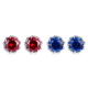 Round-Cut Lab Gem Floral Prong Stud Earrings in 925 Sterling Silver