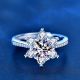 Holiday Moissanite CZ Snowflake 925 Sterling Silver Adjustable Ring