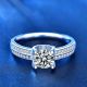 Fashion Moissanite CZ Cowhead 925 Sterling Silver Adjustable Ring