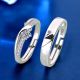 Honey Moon Simple CZ Twisted Cross 925 Sterling Silver Adjustable Couple Ring